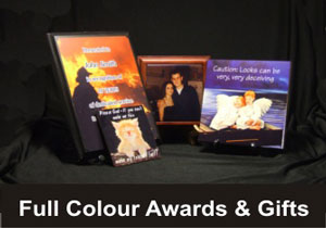 full color custom printing of plaques, coasters, giftsets